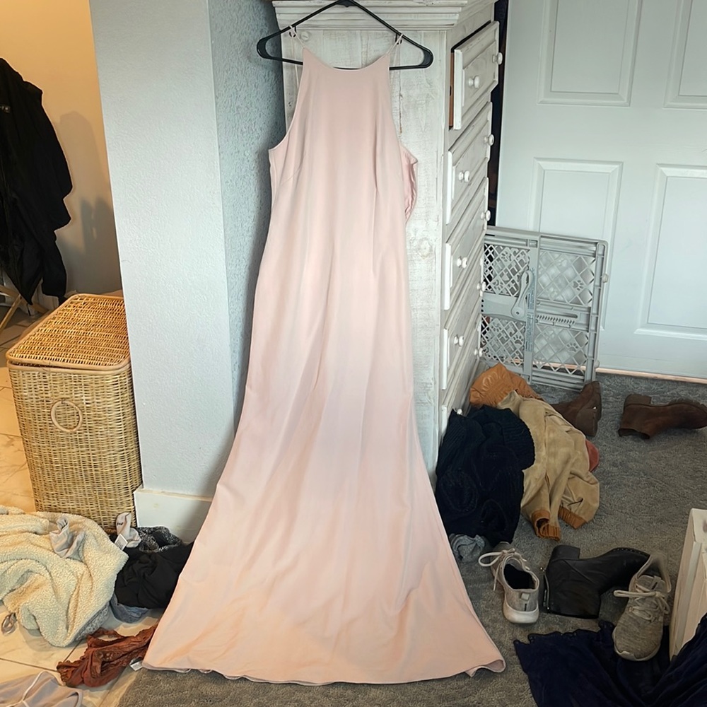 Ballet pink WAYF bridesmaids dress